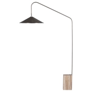 Lampadar crem/negru din metal 182 cm Korn Woood