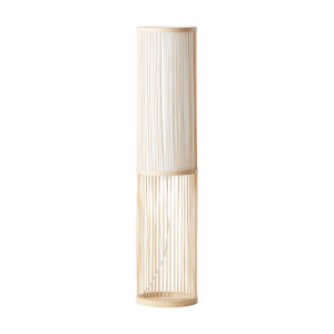 Lampadar maro/alb din bambus si textil 90,5 cm Nori Brilliant