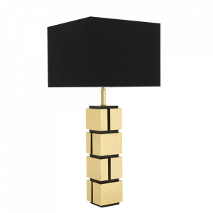 Lampadar negru/auriu din plastic si alama 88 cm Reynaud Eichholtz