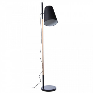 Lampadar negru/maro din metal si textil 164 cm Hideout Frandsen Lighting