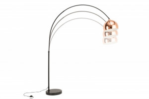 Lampadar roz auriu/negru din metal 170-210 cm Big Bow Invicta Interior