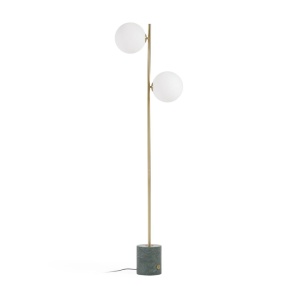 Lampadar verde/auriu din marmura cu 2 becuri 161 cm Lonela Kave Home