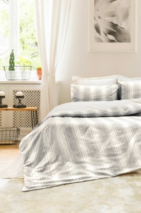 Lenjerie pat gri antracit din bumbac Nenas Double The Home Collection