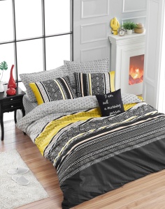 Lenjerie pat multicolora din bumbac Formas Double The Home Collection