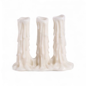 Lumanare alba din fibre naturale 30 cm Melt-D Triple Seletti