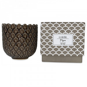 Lumanare parfumata cu suport maro din ceramica 11 cm Alkeides Opjet Paris