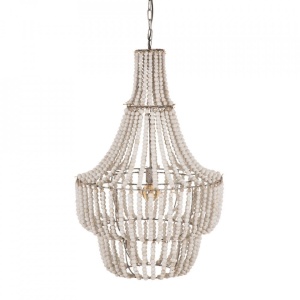 Lustra alba din lemn Bangui The Home Collection