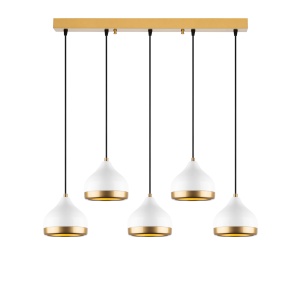 Lustra alba din metal cu 5 becuri Yildo The Home Collection
