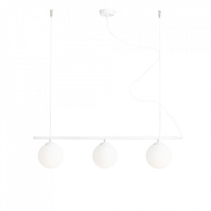 Lustra alba din sticla cu 3 becuri Beryl Glass Quiet Object