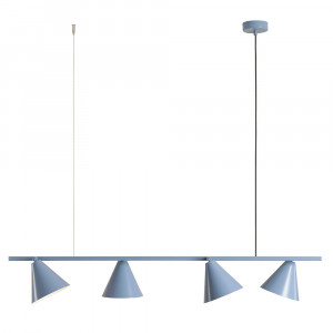 Lustra albastra din metal cu 4 becuri Form Quiet Object
