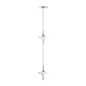 Lustra argintie din sticla cu 2 LED-uri Xaelsh Vical Home