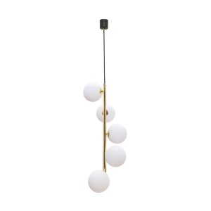 Lustra aurie/alba din metal cu 5 becuri Ali Zuma Line