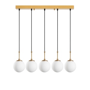 Lustra aurie din metal cu 5 becuri Orbıtal Art The Home Collection