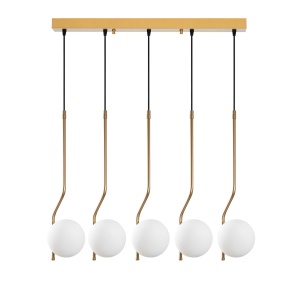 Lustra aurie din metal cu 5 becuri Tulıp The Home Collection