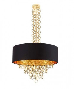 Lustra aurie/neagra din metal si sticla cu 5 becuri Crown Maxlight
