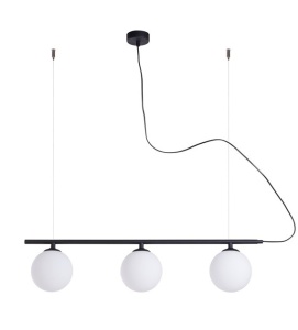 Lustra neagra/alba din metal cu 3 becuri Beryl Quiet Object