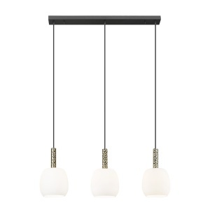 Lustra neagra/aurie din metal cu 3 becuri Calvo Max Zuma Line