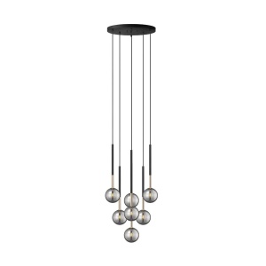 Lustra neagra/aurie din metal cu 7 becuri Arcturus Zuma Line