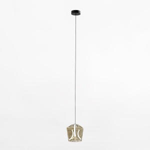 Lustra transparenta/galbena din metal Colore Zuma Line