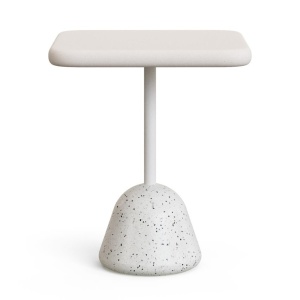 Masa bistro exterior alba din ciment 70x70 cm Saura Natural Kave Home