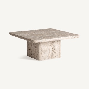 Masa de cafea bej din piatra 80x80 cm Theuville Vical Home