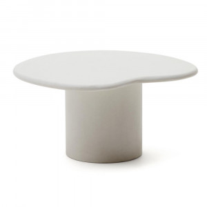 Masa de cafea exterior alba din ciment 77x83 cm Macarella Kave Home