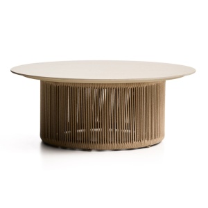 Masa de cafea exterior ecru/bej din ceramica 90 cm Orosei Kave Home