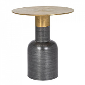Masa de cafea gri/aurie din metal 45 cm Alopa Bizzotto