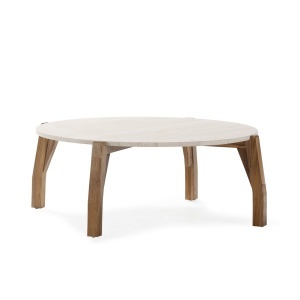 Masa de cafea maro/bej din piatra 113 cm Arden Thai Natura