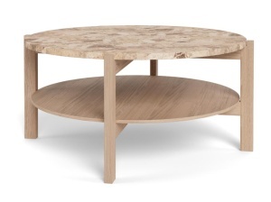 Masa de cafea maro deschis din marmura 80 cm Dorsett Quiet Object