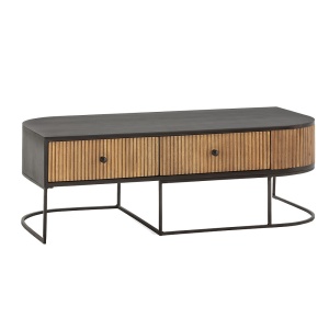 Masa de cafea maro/neagra din lemn 60x120 cm Cube Quiet Object