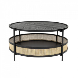 Masa de cafea maro/neagra din ratan 80 cm Makoto Quiet Object