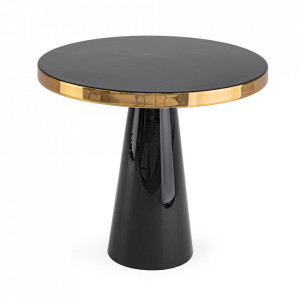 Masa de cafea neagra/aurie din metal 51 cm Nandika Bizzotto