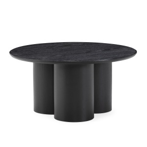 Masa de cafea neagra din lemn 80 cm Lua The Home Collection