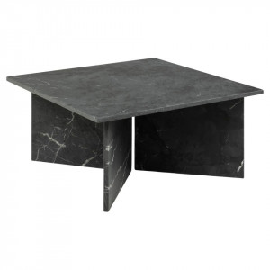 Masa de cafea neagra din marmura 90x90 cm Vega Quiet Object