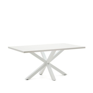 Masa dining alba din metal 100x160 cm Argo Kave Home
