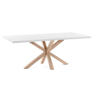 Masa dining alba/maro din metal 100x160 cm Argo Kave Home