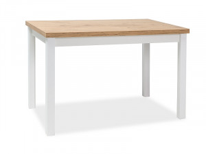 Masa dining alba/maro din placi laminate si MDF 68x120 cm Adam Signal Meble