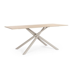 Masa dining bej din ceramica 90x180 cm Argita Bizzotto