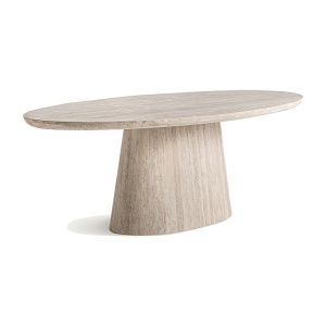 Masa dining crem din piatra 100x220 cm Thiennes Vical Home