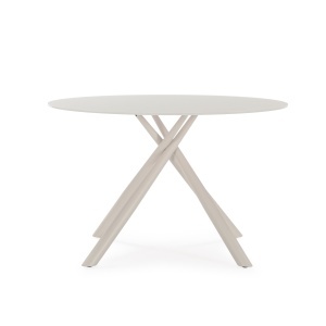 Masa dining crem din sticla 120 cm Lexa The Home Collection