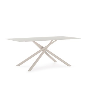 Masa dining crem din sticla 90x180 cm Lexa The Home Collection