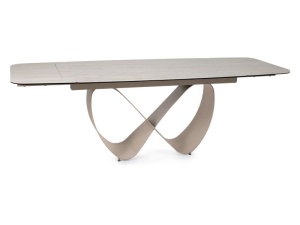 Masa dining extensibila bej din metal 95x160(236) cm Infinity The Home Collection