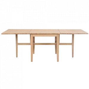 Masa dining extensibila crem din lemn si MDF 80x100(220) cm Brockton Rowico Home