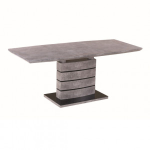 Masa dining extensibila gri din sticla 80x140(180) cm Leonard The Home Collection