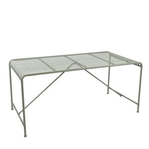 Masa dining exterior verde din metal 79x158 cm Verdant Esschert Design