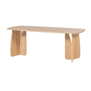 Masa dining maro deschis din lemn 100x200 cm Veere Woood