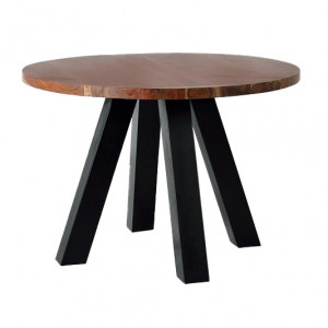 Masa dining maro din lemn de salcam si metal 110 cm Leo Giner y Colomer