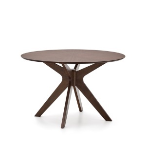 Masa dining maro inchis din lemn 120 cm Naanim Kave Home