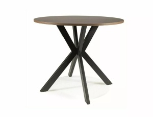 Masa dining maro inchis/neagra din metal 90 cm Talia The Home Collection